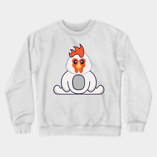 Cute chicken is sitting. Crewneck Sweatshirt by kolega